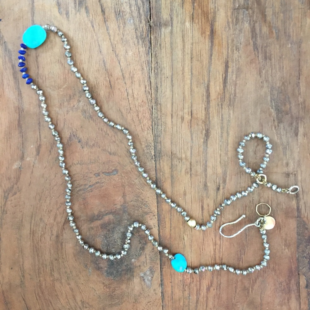 MD turquoise and lapis gold chain.